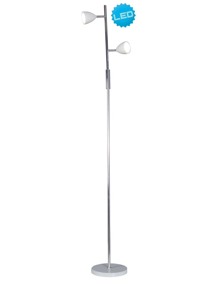 Stehleuchte "Aaron" in weiß - (L)19 cm x (B)19 cm x (H)145 cm