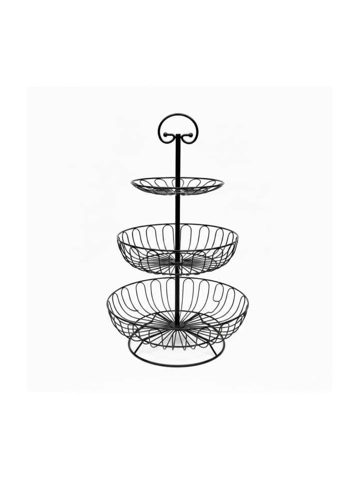Obst Etagere in Schwarz - (H)47 x Ø 30 cm