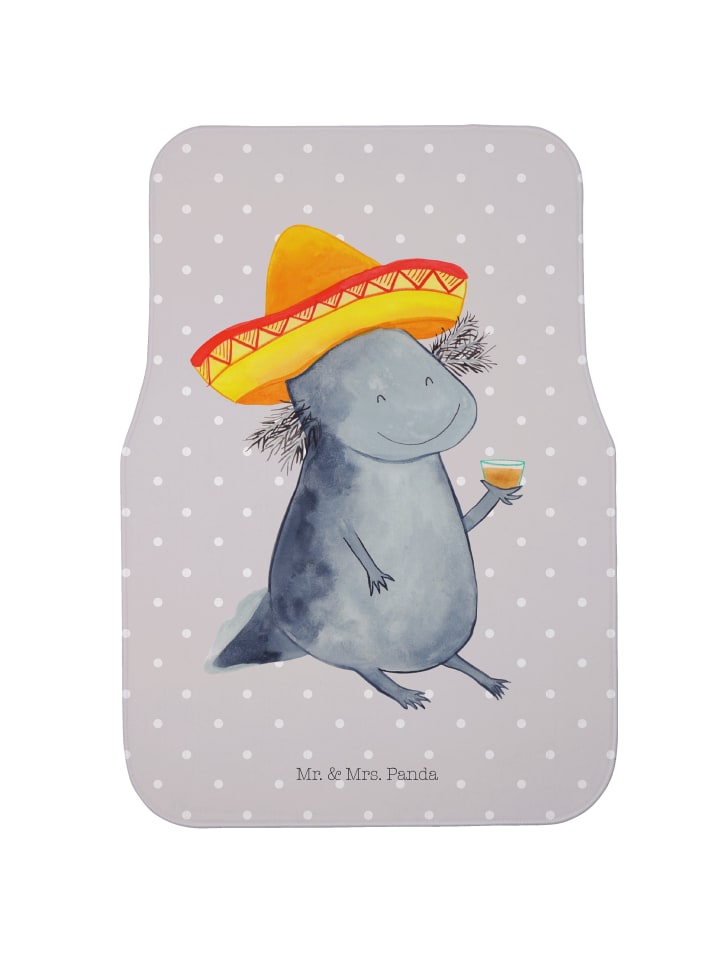 Auto-Fußmatte Axolotl Tequila ohne Spruch in Grau Pastell