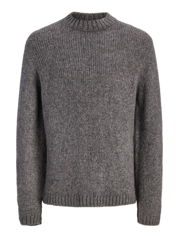 Strickpullover in Dark Grey Melange