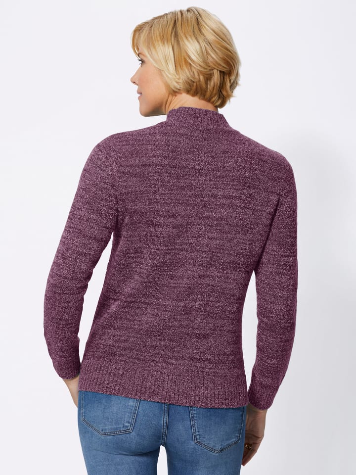 Pullover in fuchsia-meliert