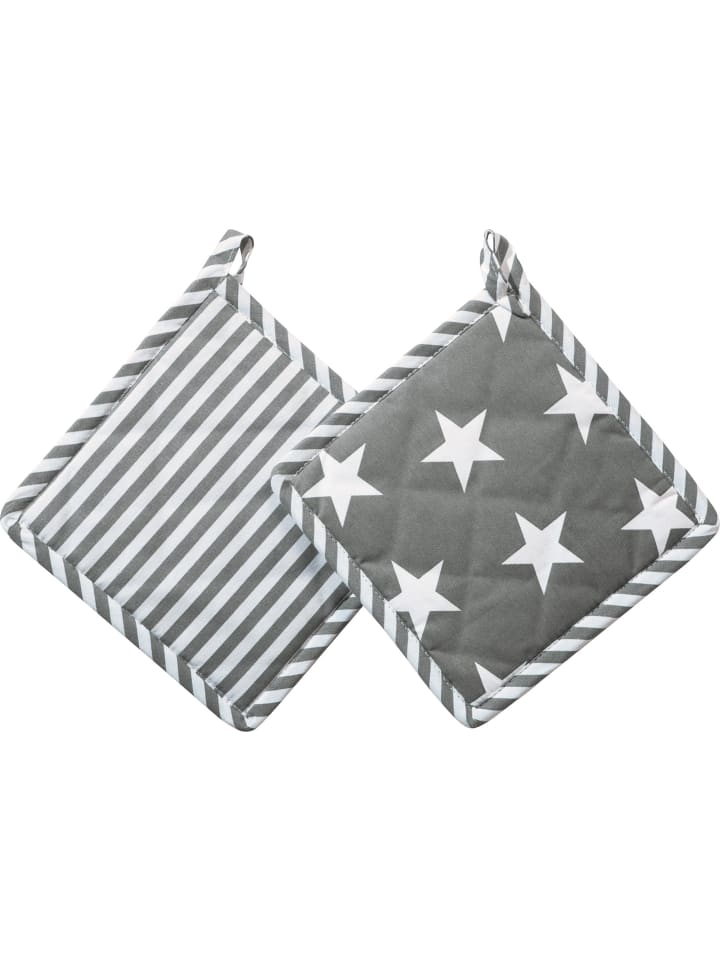 Topflappen 2er-Pack in grau