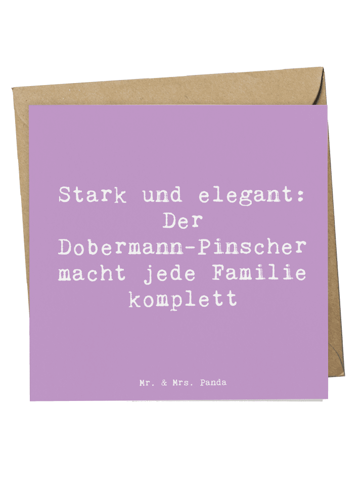 Deluxe Karte Spruch Dobermann Pinscher mit Spruch in Lavendeltraum
