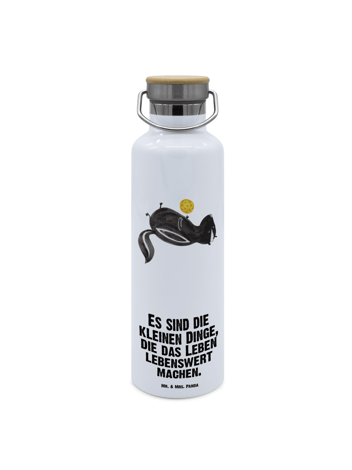 Thermoflasche Stinktier Ball mit Spruch in Weiß