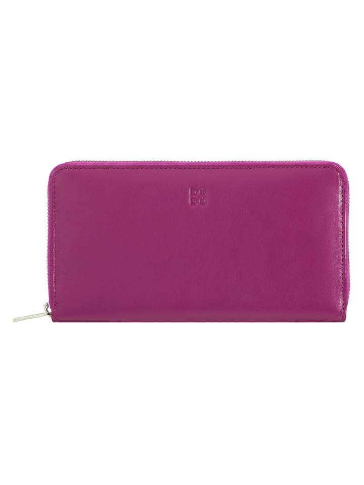 Mauritius Geldbörse Leder 19 cm fuchsia