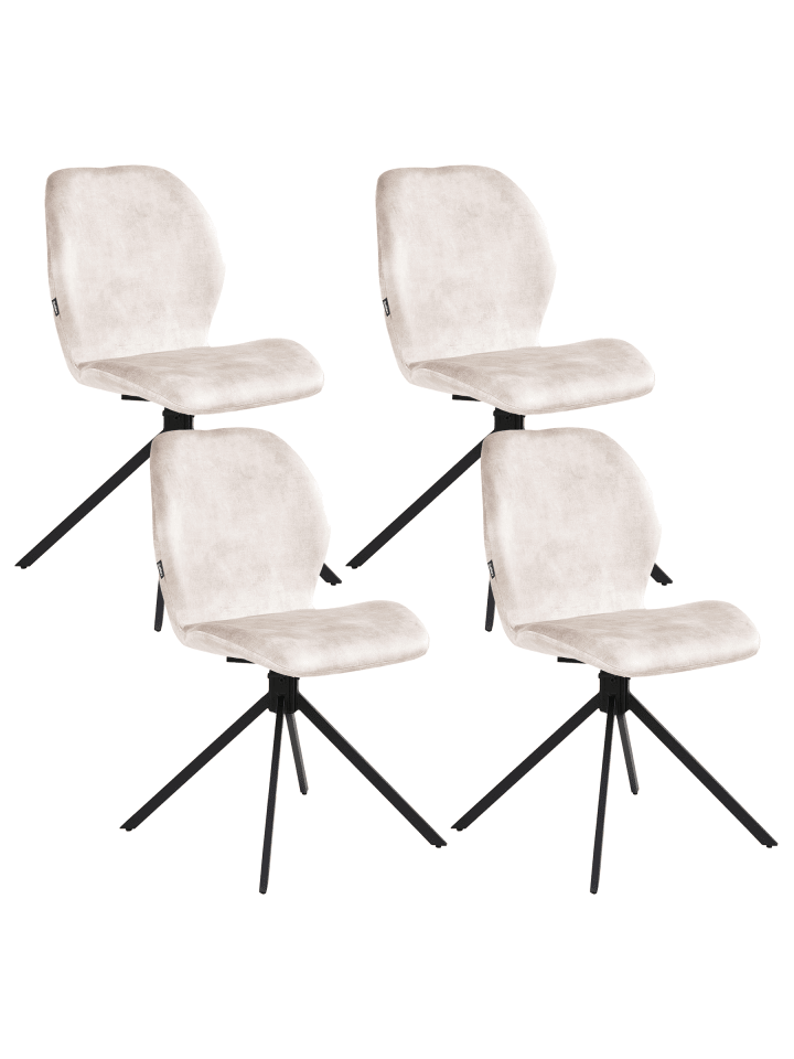 4er-Set Esszimmerstuhl MORRISON in Beige/Schwarz