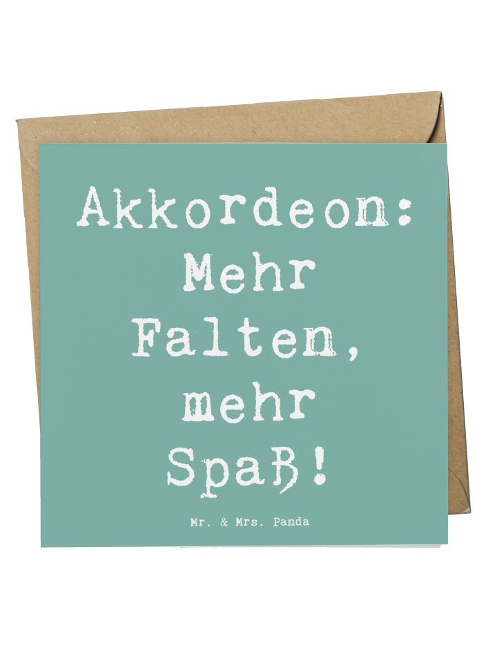 Klappkarte Spruch Akkordeon Spaß mit Spruch in Meeresbrise