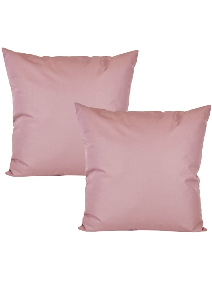 2er Set Outdoor Kissenhülle 60x60cm Uni in Altrosa