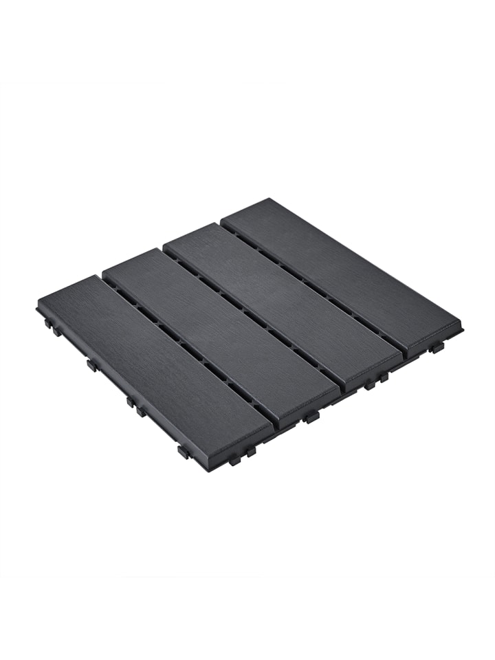 Bodenfliese in Schwarz - (W) 31 x (H) 2 x (L) 31 cm