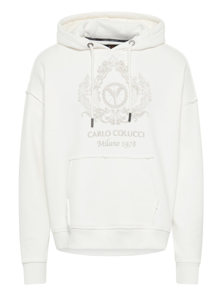 Hoodie ohne Reißverschluss De Bona in Weiß