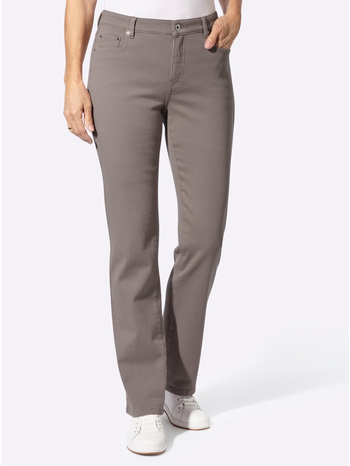 Thermo-Jeans in taupe