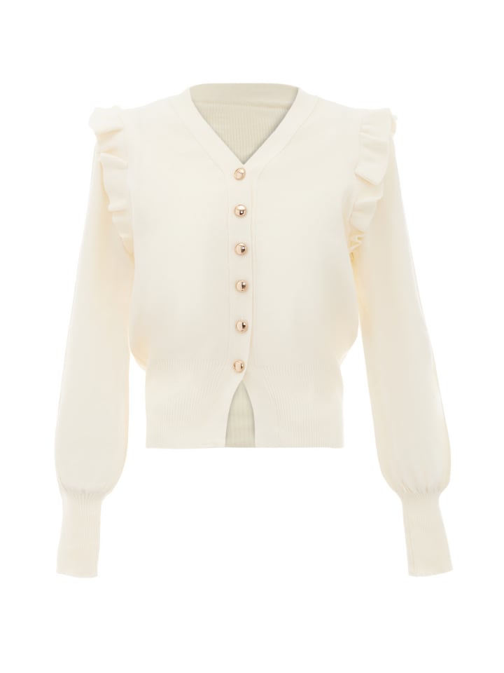 Damen Strickjacke in Wollweiss