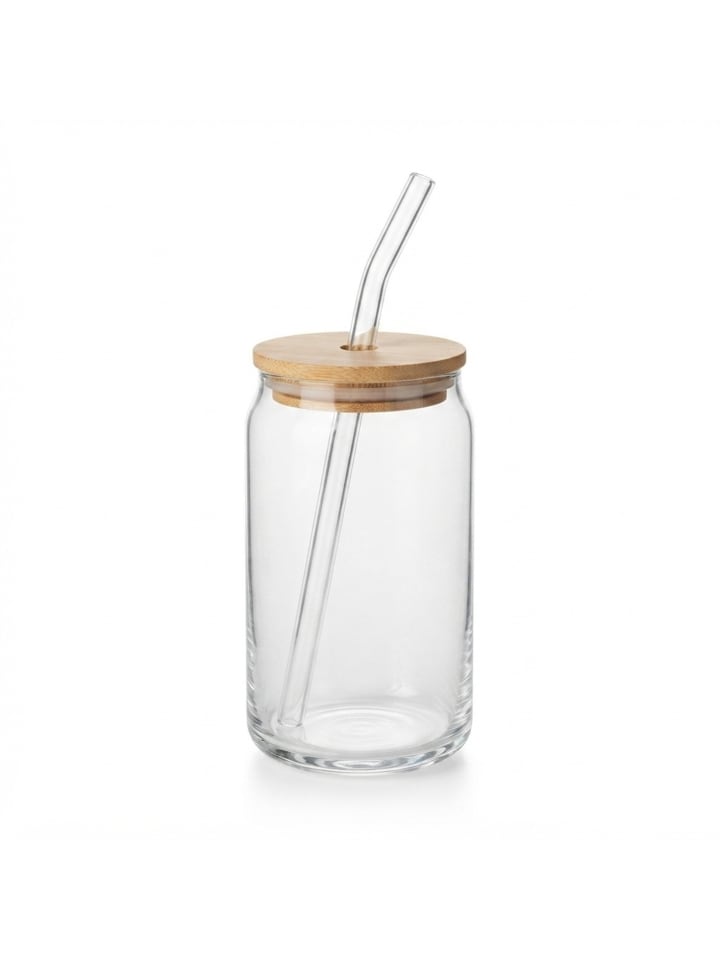 4x Trinkgläser in Transparent/ Natur - 450 ml