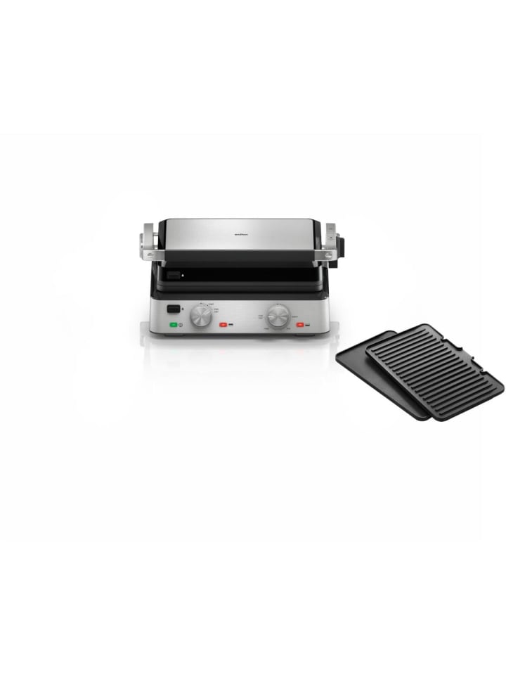 Multi Grill Kontaktgrill 2000 Watt Edelstahl in Schwarz
