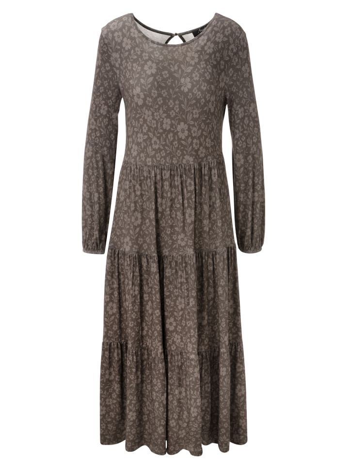 Jerseykleid in braun-tapue