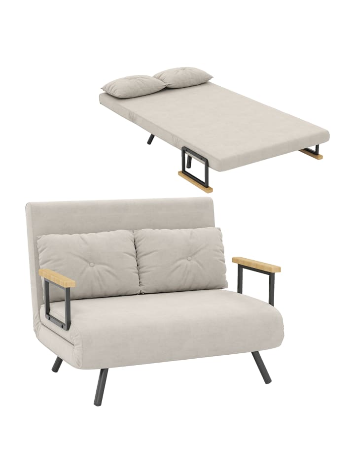 Schlafsofa in Weiß 102L x 73B x 81H cm