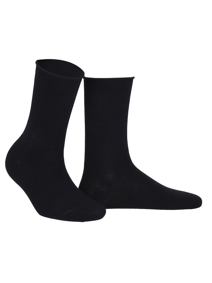 Damen Socken Organic Cotton RIB black
