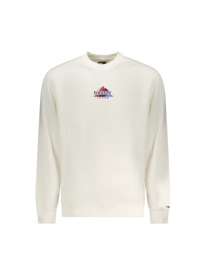 Weiß Baumwolle Herren Sweatshirt