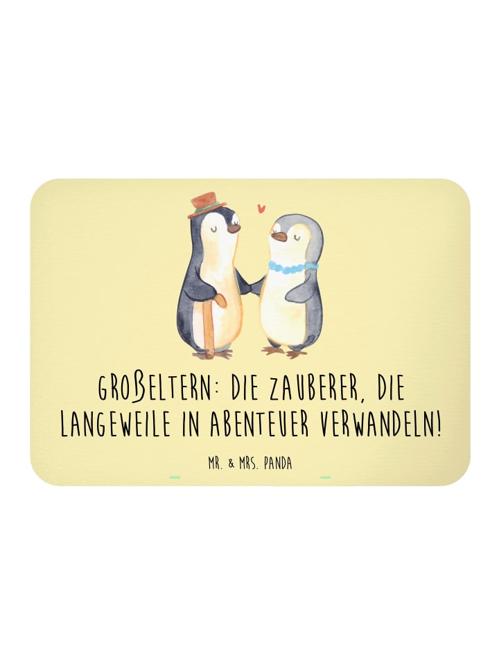 Magnet Großeltern Zauberer mit Spruch in Gelb Pastell