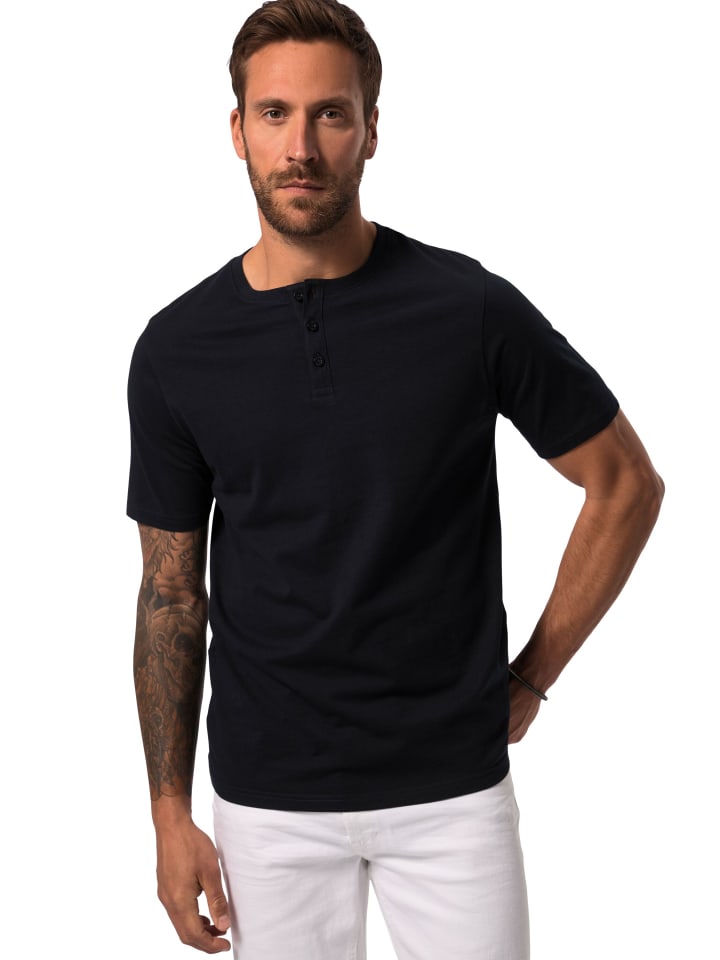 Kurzarm T-Shirt in navy blau