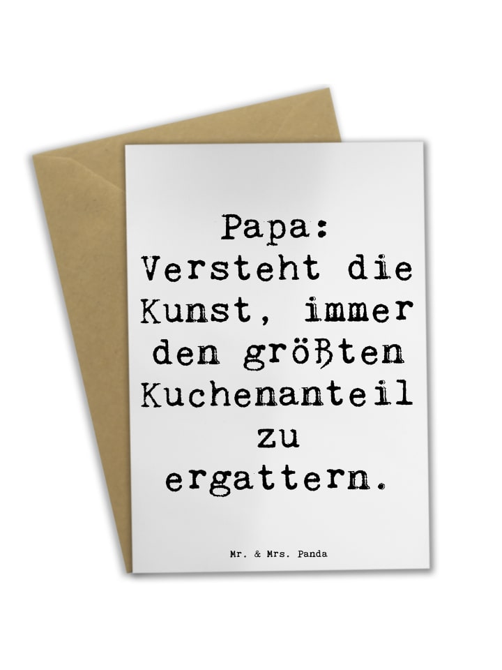Grußkarte Papa Kuchenmeister mit Spruch in Weiß