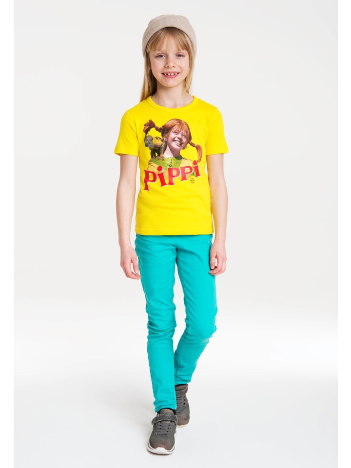 T-Shirt Pippi Langstrumpf & Herr Nilsson in gelb