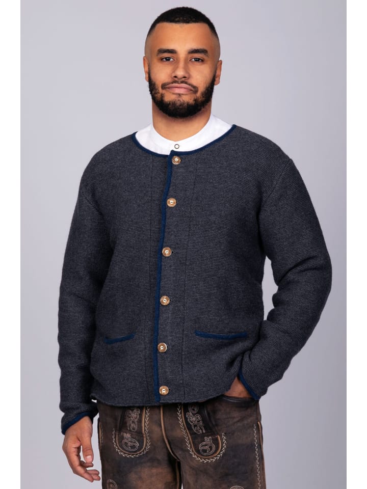 Edelnice Trachten Strickjacke Felix anthrazit in anthrazit