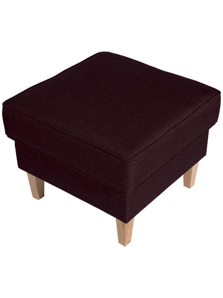 HOCKER Karlen Bezug Flachgewebe Buche natur / burgund