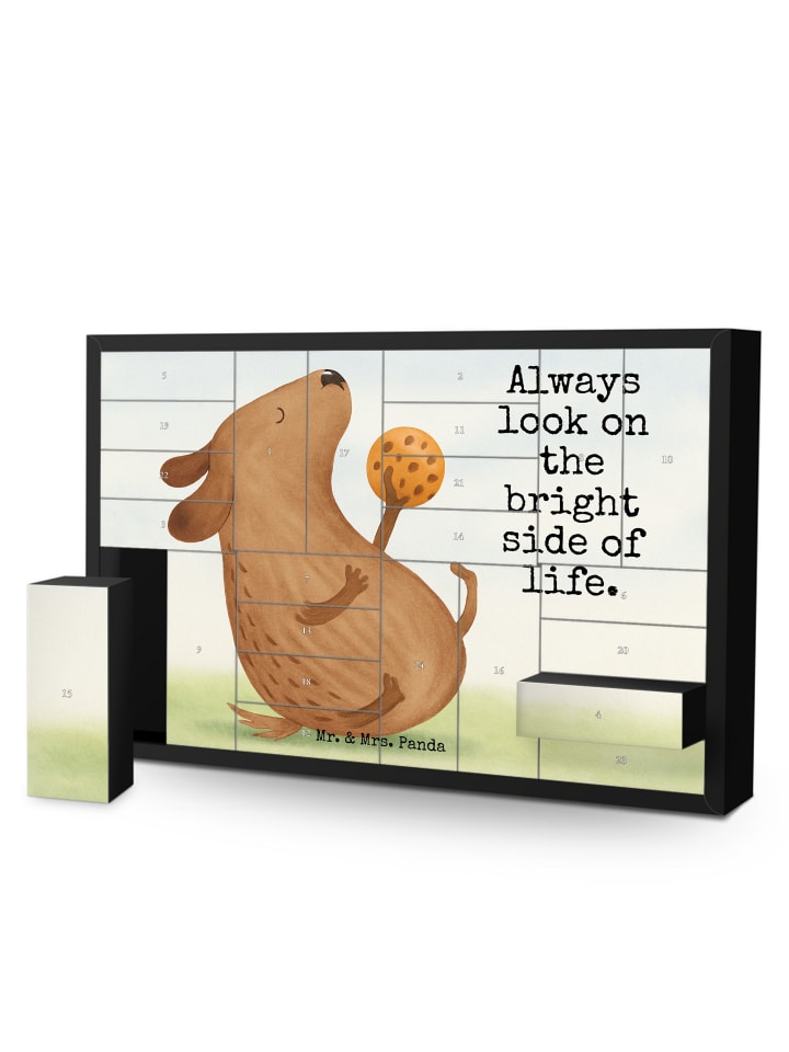 Adventskalender Hund Keks Design mit Spruch in Weiß