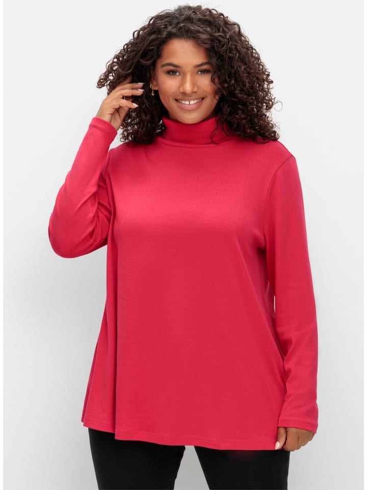 Rollkragen-Shirt in magenta