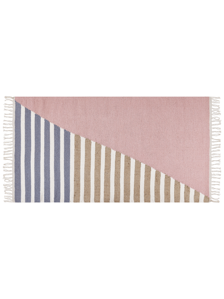 Geflochtener Teppich ENGIZ in Bunt/Rosa/Weiß - (W) 80 x (H) 80 x (L) 150 cm