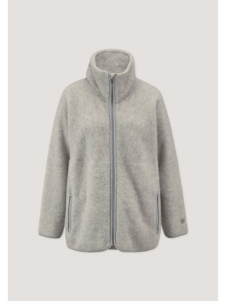 Wollfleece Jacke in hellgrau