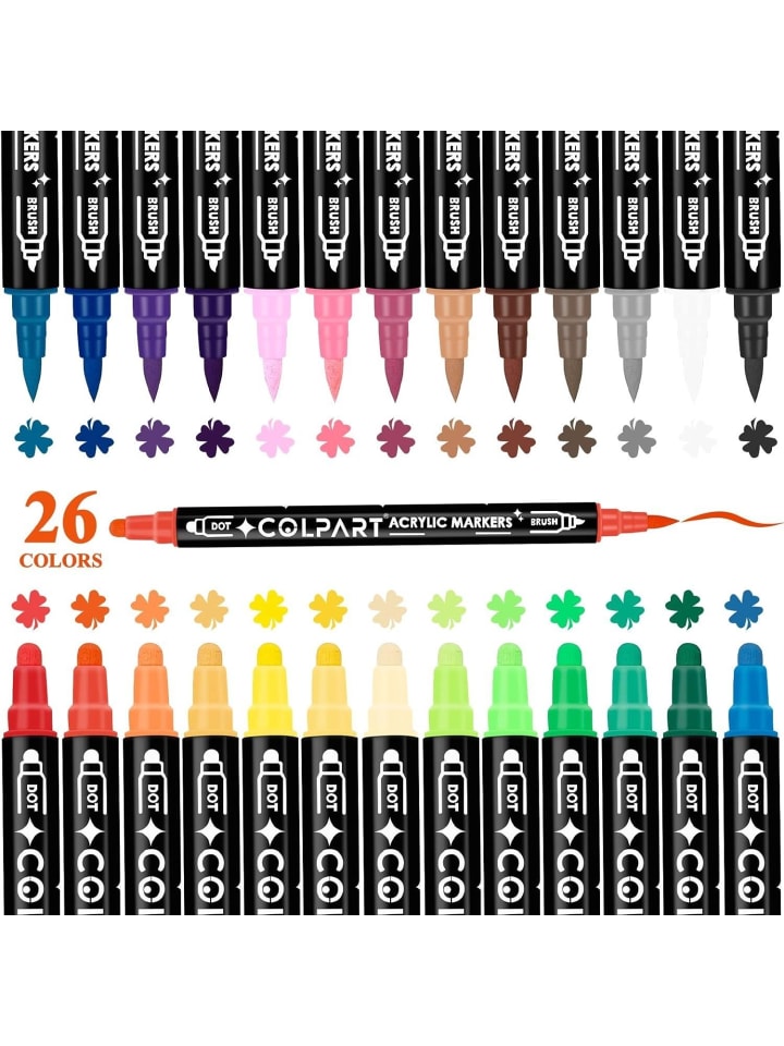 26 Farben Acrylmarker Set – für Verschiedenen Oberflächen