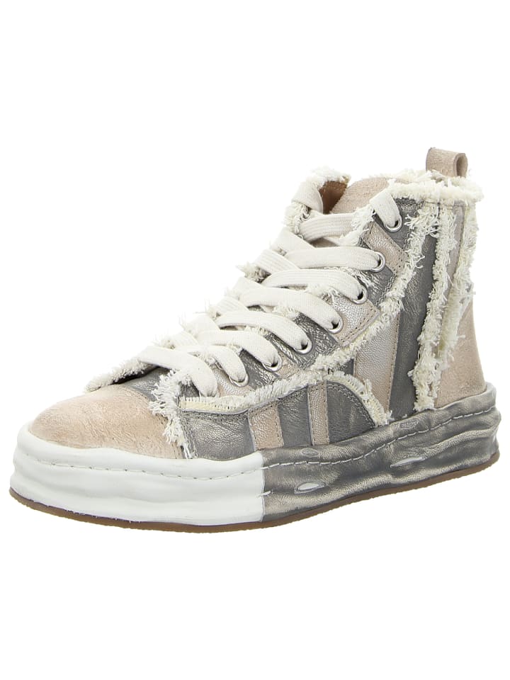 Schnürstiefelette in grau