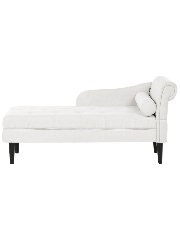 Chaiselongue YVOIRE in Weiß/Schwarz - (W) 68 x (H) 72 x (L) 151 cm rechtsseitig
