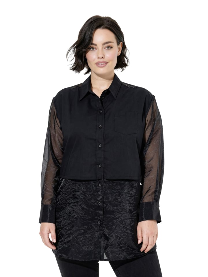 Hemdbluse in schwarz