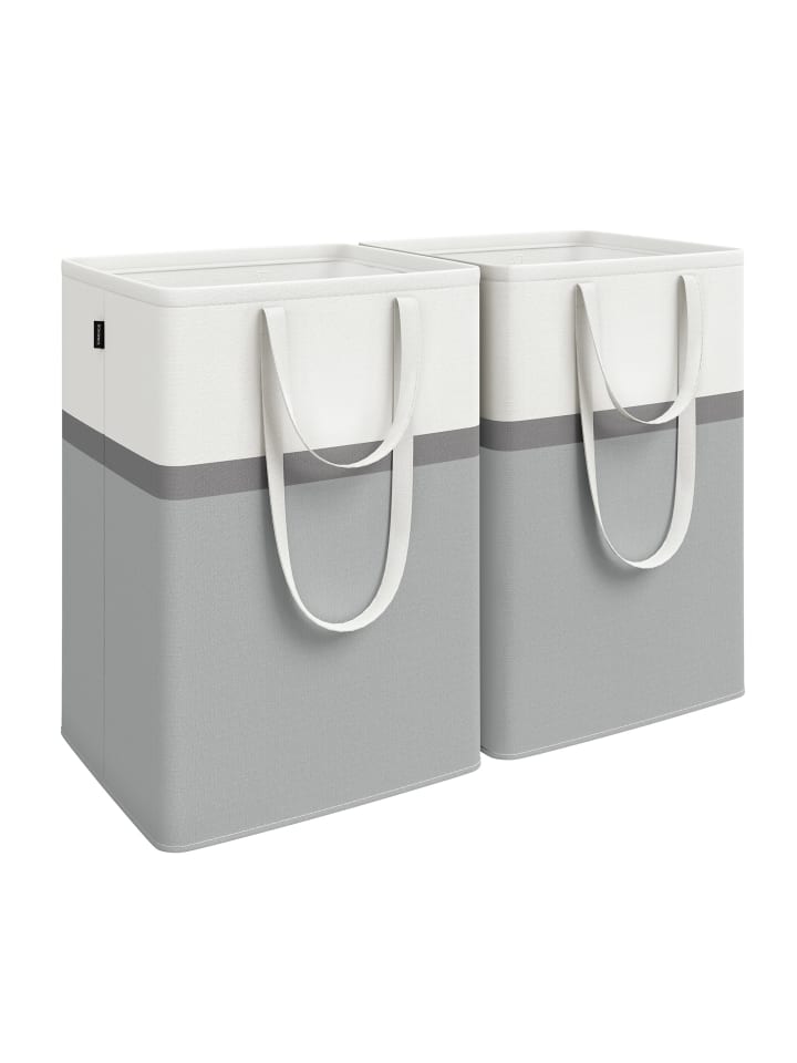 2er-Set: Wäschekorb Stowit in Taubengrau - (B)40 x (H)65 x (T)45 cm