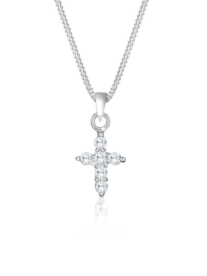 Halskette 925 Sterling Silber Kreuz in Silber