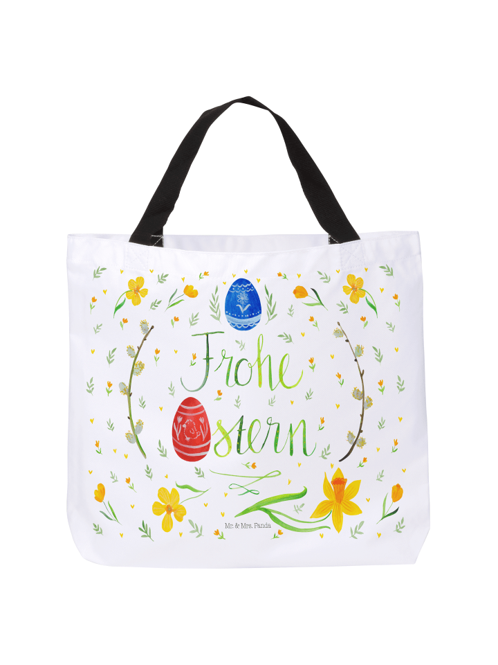 Strandtasche Ostern Frohe Ostern ohne Spruch in Weiß