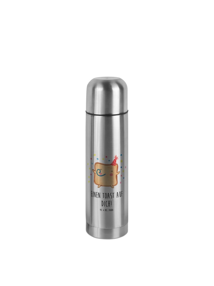 Edelstahl-Trinkflasche Toast Party mit Spruch in Transparent