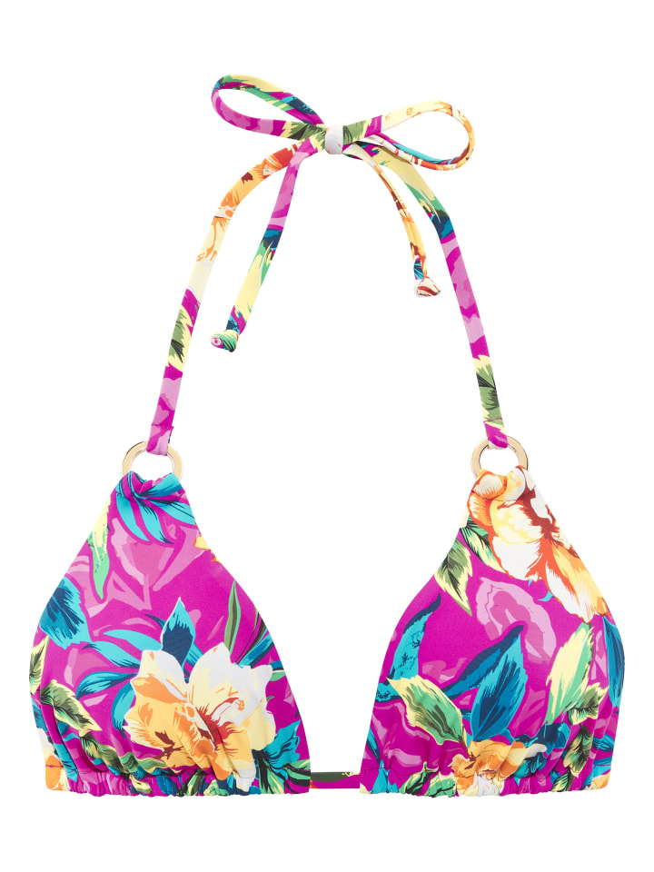 Triangel-Bikini-Top in pink bedruckt