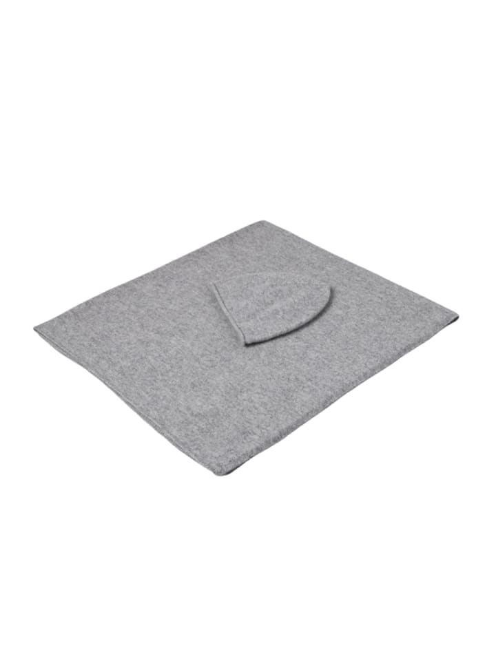 Baby Geschenkset: Kaschmir-Decke und Mütze in grau