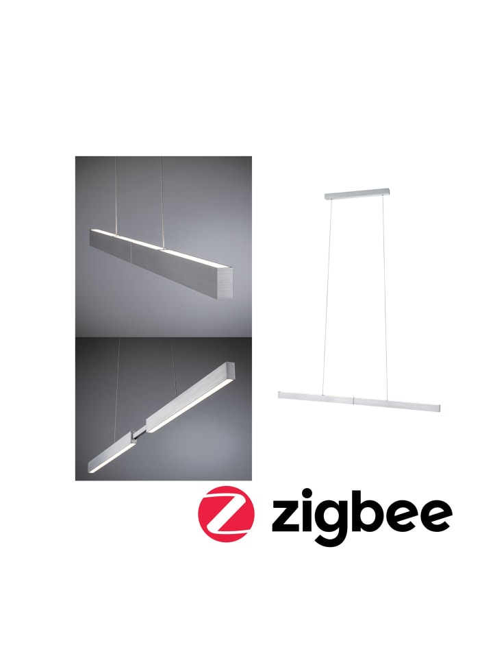 LED Pendelleuchte Smart Home Zigbee RGBW+ dimmbar Alu