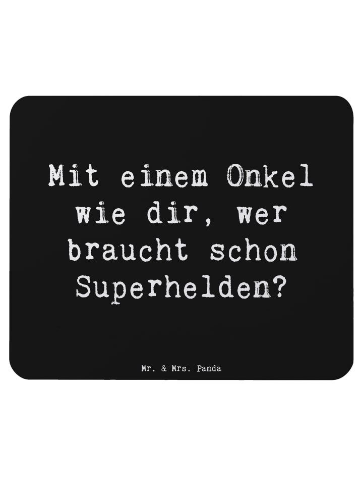 Mauspad Super-Onkel mit Spruch in Schwarz