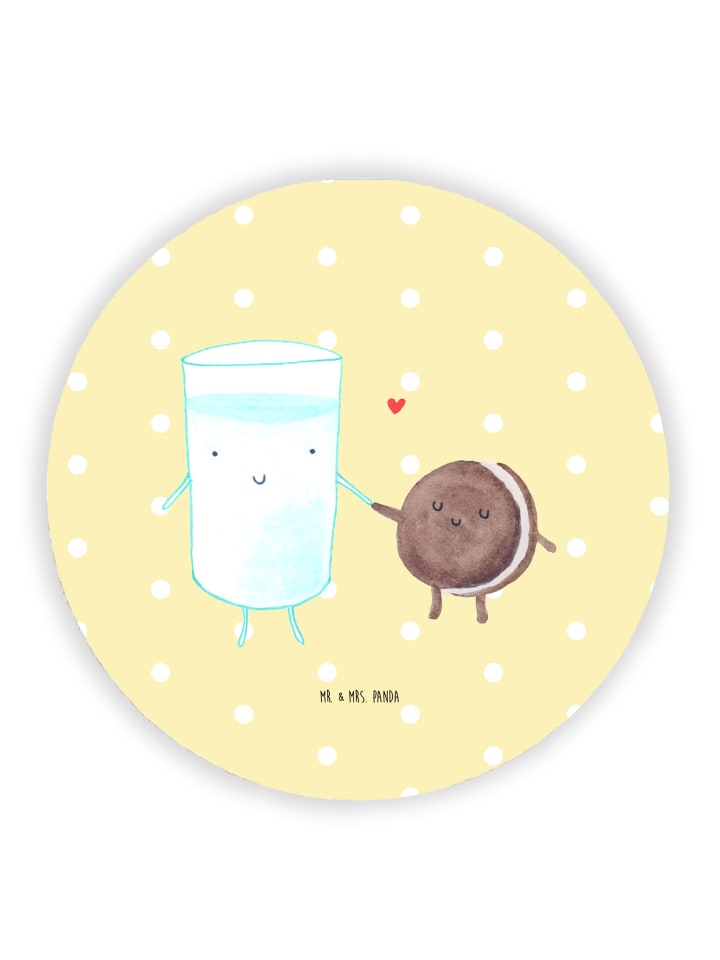 Magnet Milch Keks ohne Spruch in Gelb Pastell