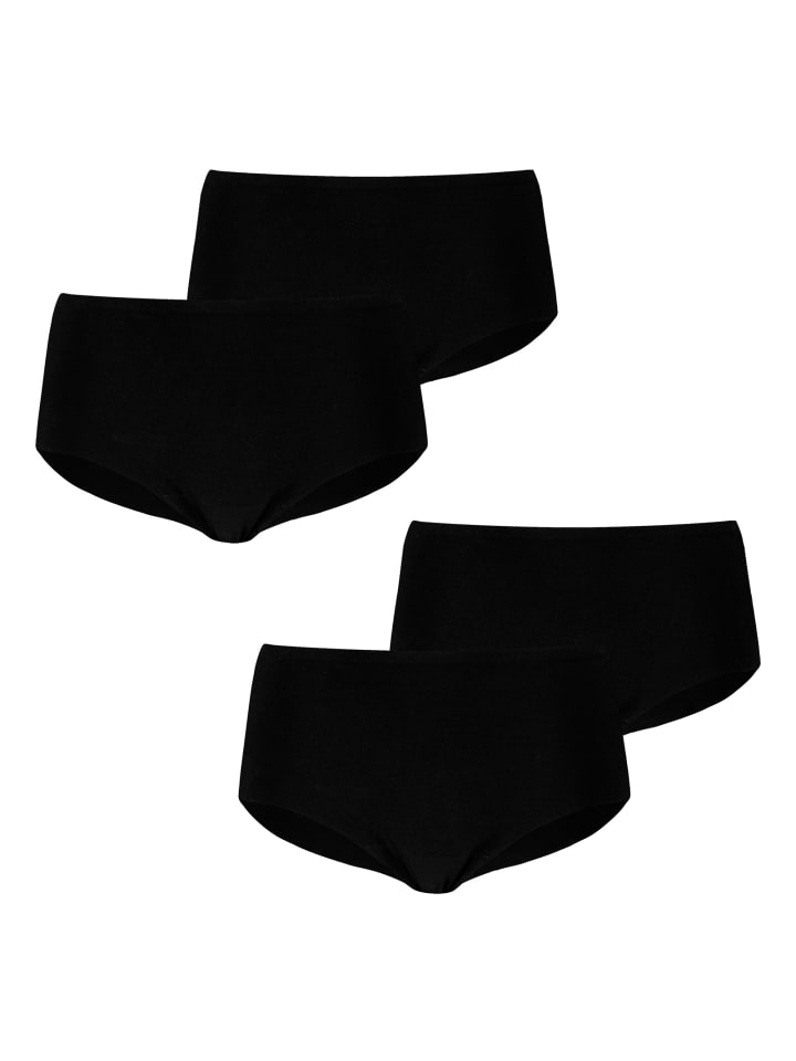 4er Pack Invisible Ultra Soft Cotton Mini Shorts in Schwarz