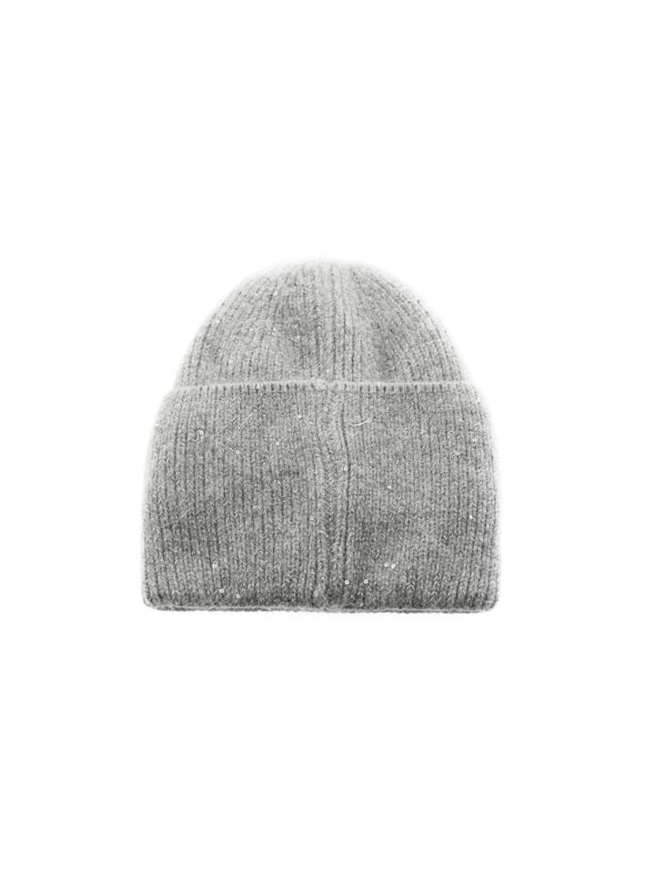 Bestickte Wintermütze ideal für kalte Tage mit Innenfutter in Grau