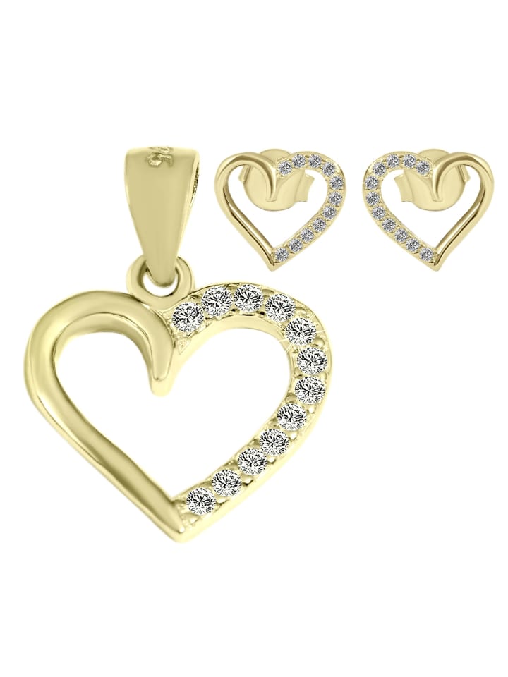 Damen Anhänger – Herzanhänger aus 925 Silber mit Zirkonia in silber