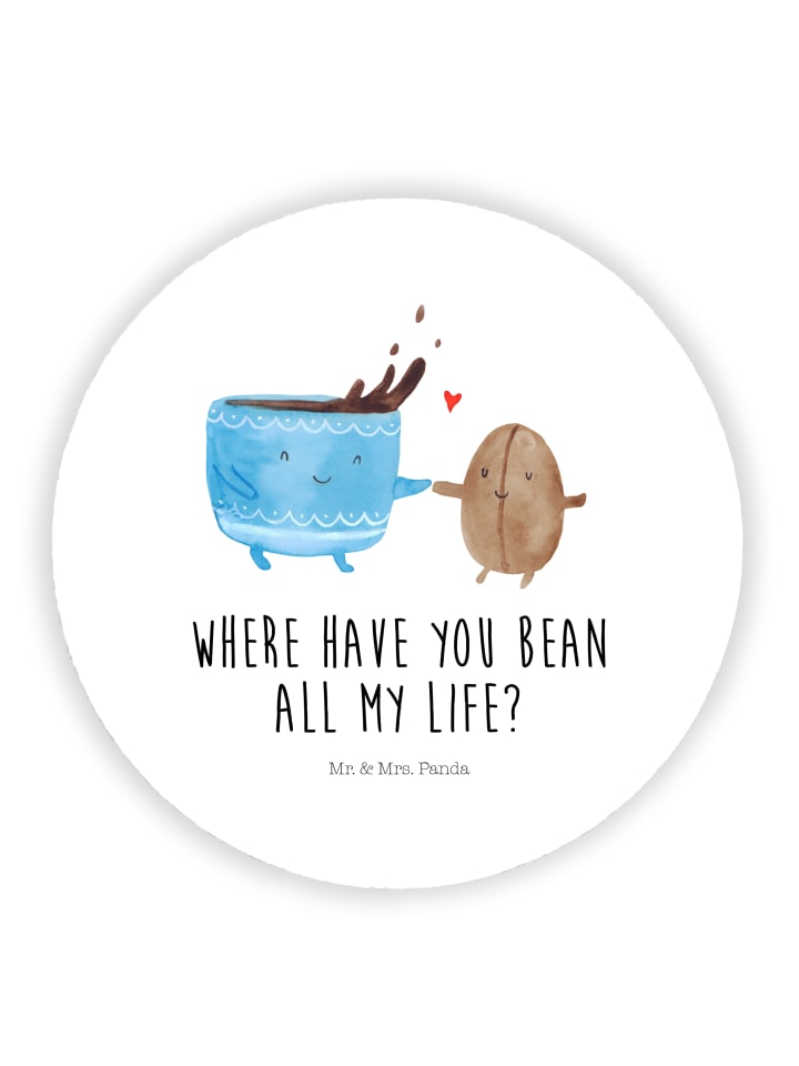 pinnwand magnet Kaffee Bohne mit Spruch in Weiß