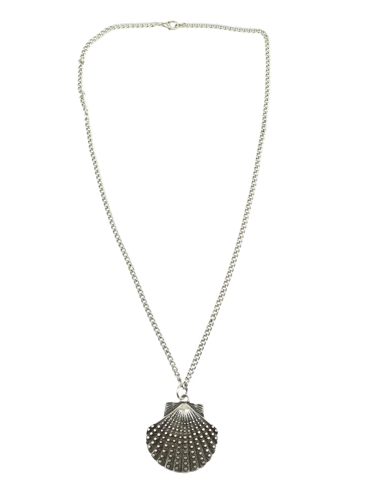 Lange Kette " Muschel " in altsilbern
